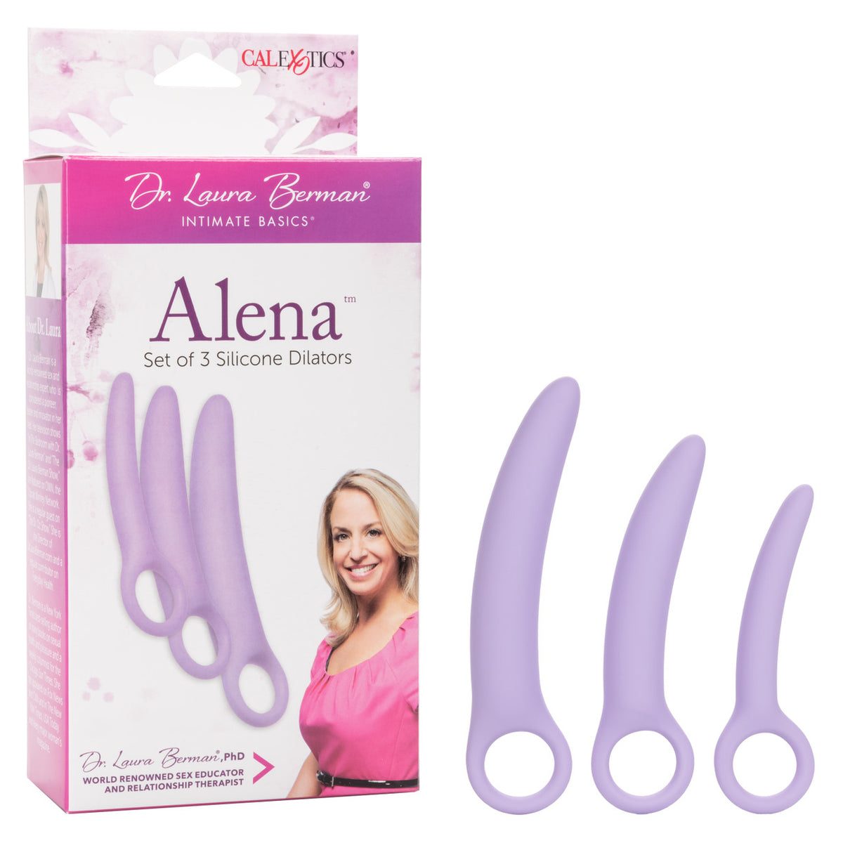 Dr. Laura Berman Alena Set of 3 Lavender Silicone Dilators with Finger Loop – Small 3” x 0.5”, Medium 3.5” x 0.75”, Large 4.25” x 0.75” Purple > Sex Toys For Ladies > Kegel Exercise