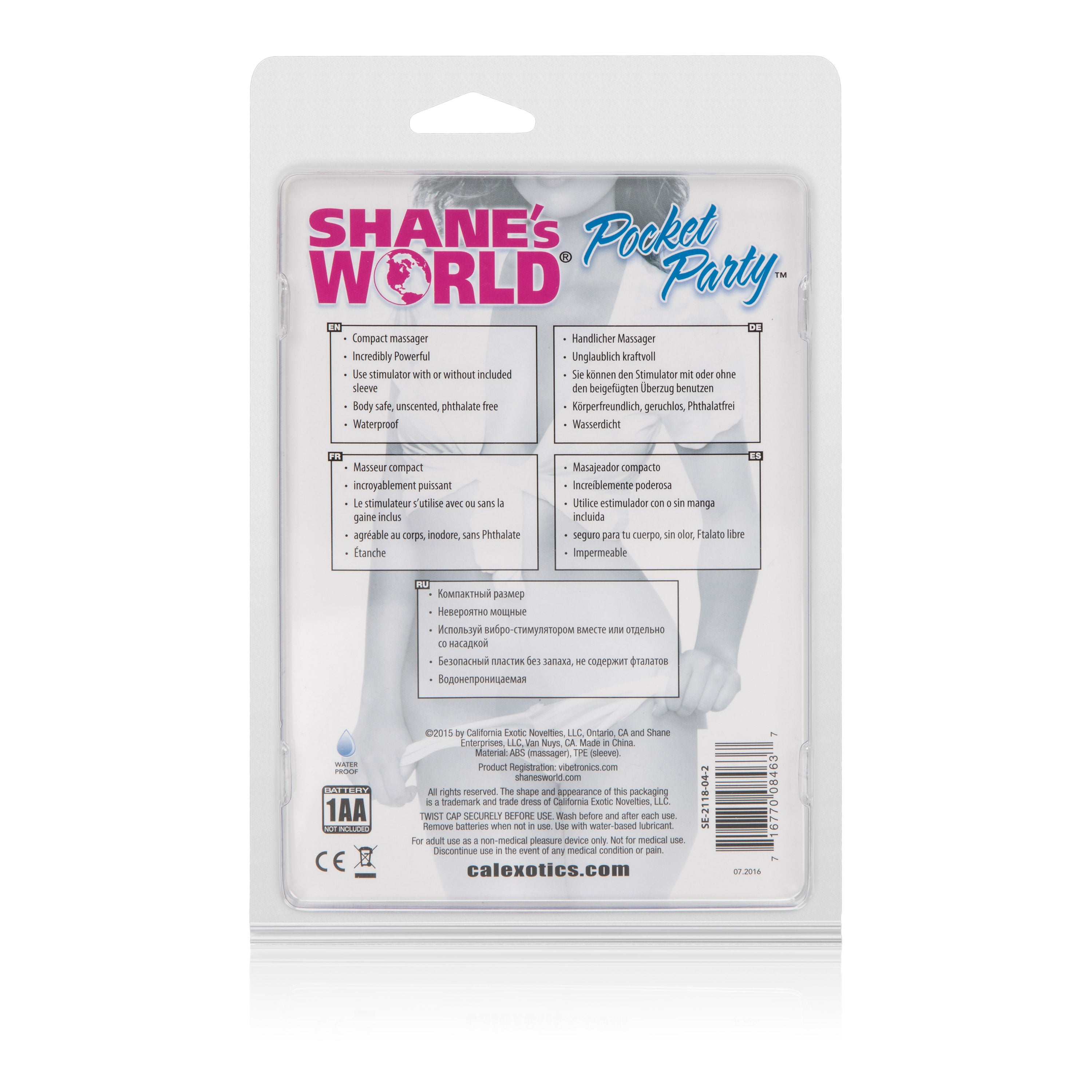 Shanes World Pocket Party Blue Rabbit Style Adult Massager VIBRATORS-RABBIT