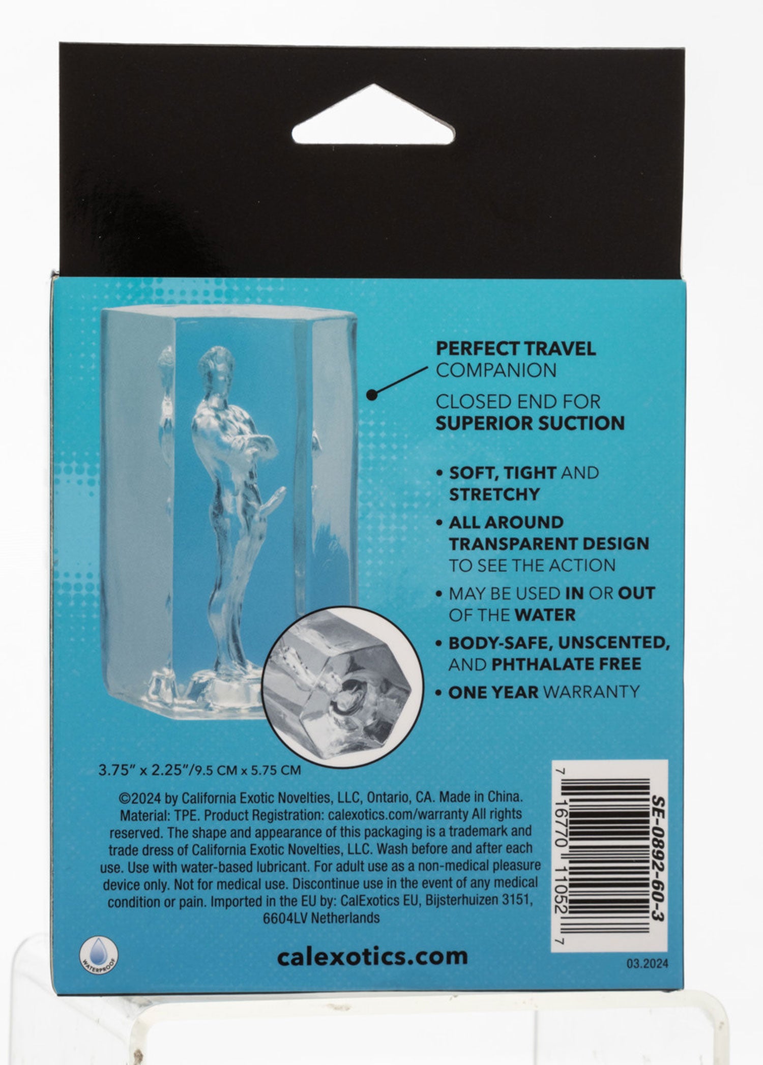 Guys Guys Guys™ David Transparent Soft Stretchy Male Masturbator with Closed End Suction Strokers - Manual