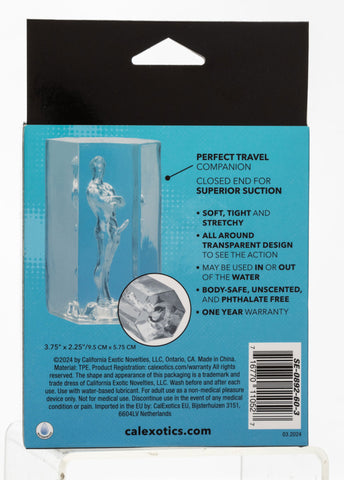 Guys Guys Guys™ David Transparent Soft Stretchy Male Masturbator with Closed End Suction Strokers - Manual