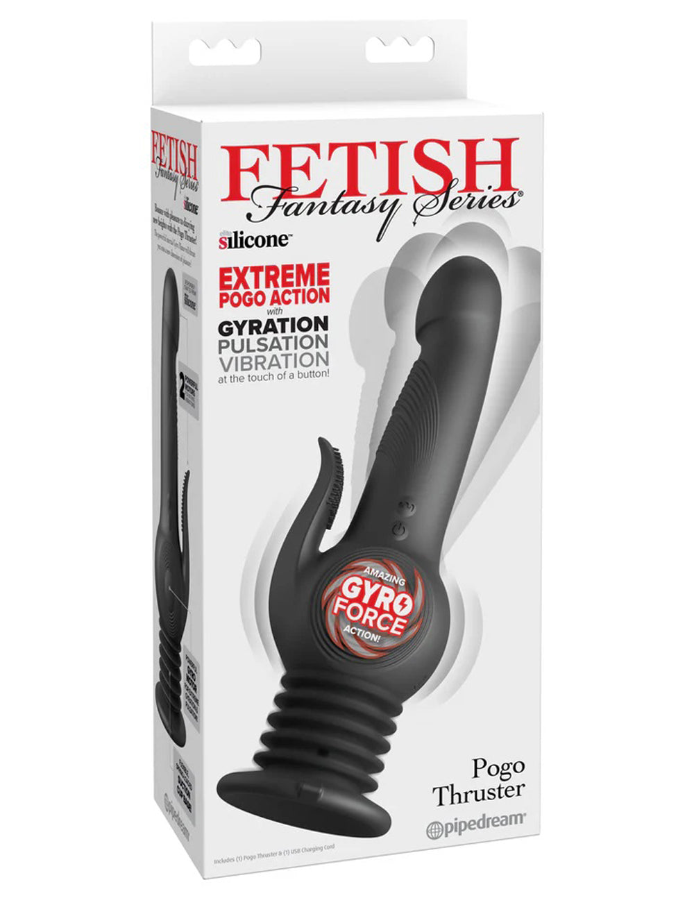 Fetish Fantasy Series Pogo Thruster 23.5 cm Gyrating Rabbit Vibrator Black > Vibrators > Ladies > Rabbit Multi