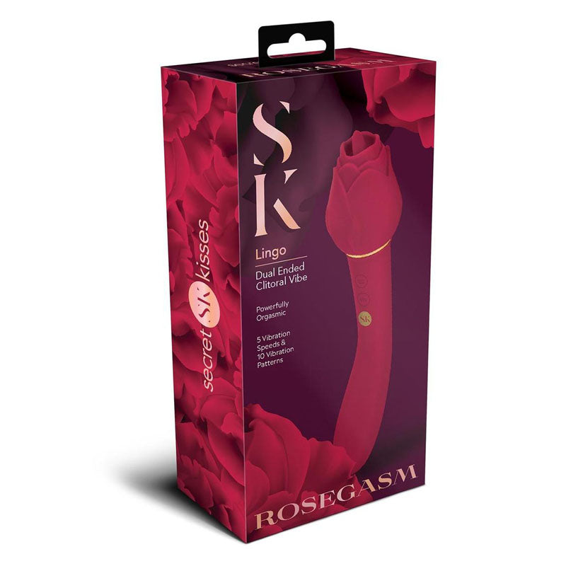 Secret Kisses Rosegasm Lingo 20.3cm Dual-ended Stimulator Rose Stimulators