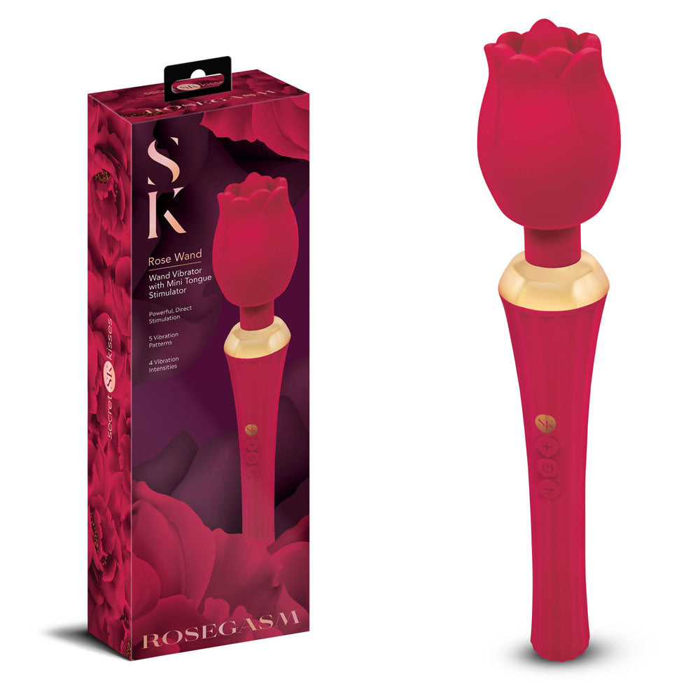 Secret Kisses Rosegasm Rose Wand Red Rose Stimulators