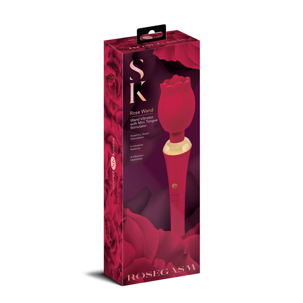 Secret Kisses Rosegasm Rose Wand – Tongue Stimulator Vibrator > Sex Toys For Ladies > Rose Stimulators