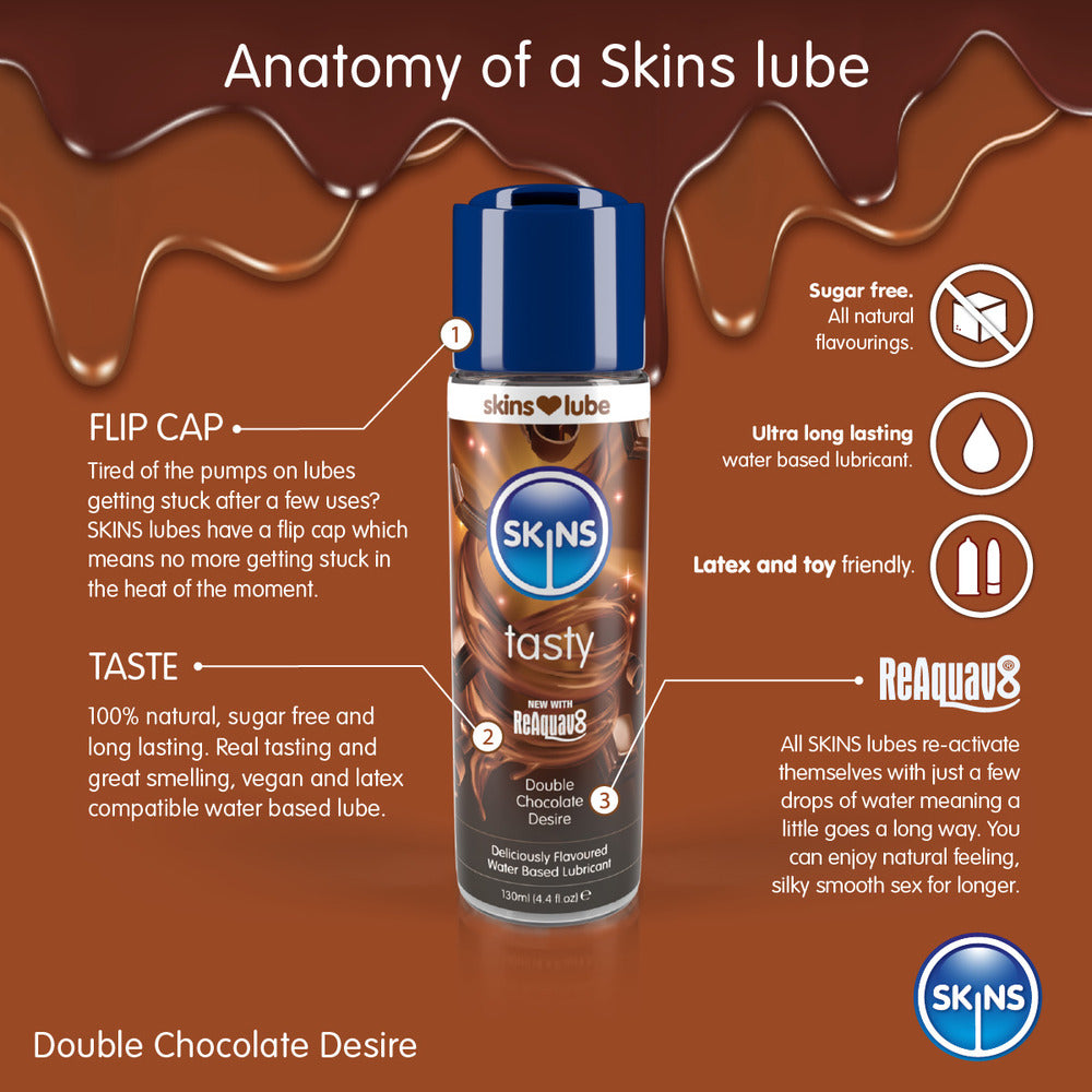Skins Double Chocolate Desire – Water-Based Flavored Lubricant 130ml > Lube > Flavoured