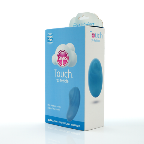 Skins Touch The Pebble 85mm Clitoral Stimulator Toy Blue BULLETS