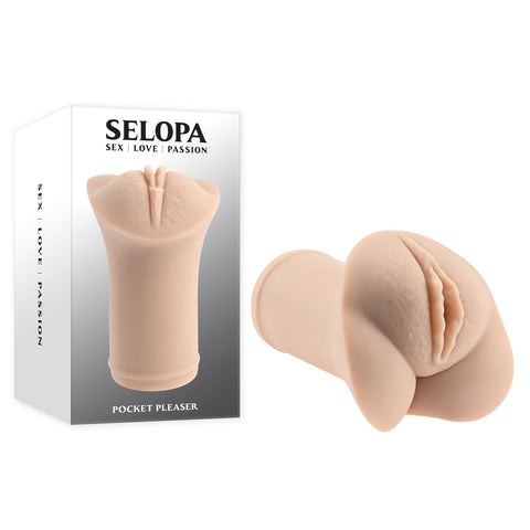 Selopa POCKET PLEASER - Light 11.9cm Soft Stroker Beige Masturbation Aids for Males