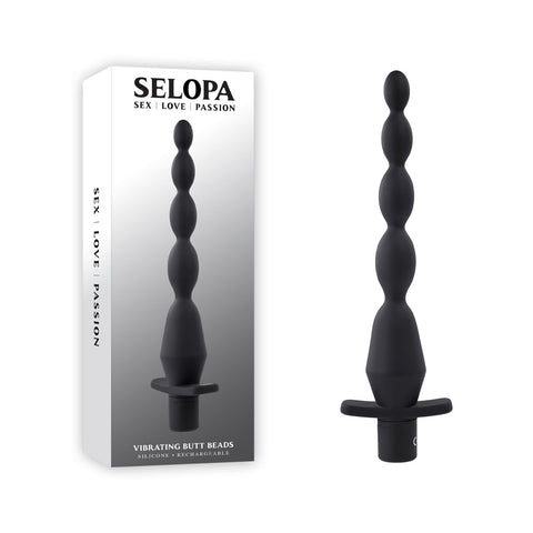 Selopa Vibrating Butt Beads 22cm Waterproof Anal Toy Black Anal Toys & Stimulators