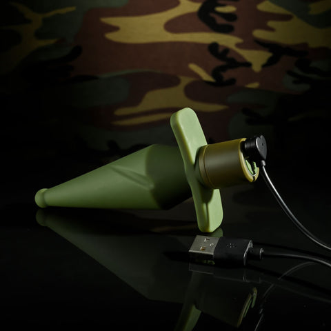Selopa The Private Vibrating Plug 13cm x 3.5cm Green Anal Toys & Stimulators