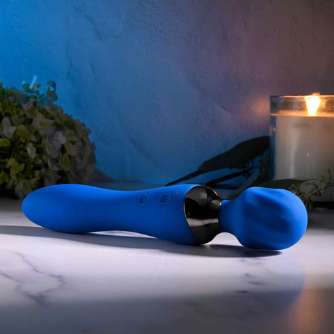 Blue Belle Double-Ended Vibrator with 7 Speeds Rechargeable > Sex Toys > Massage Wands