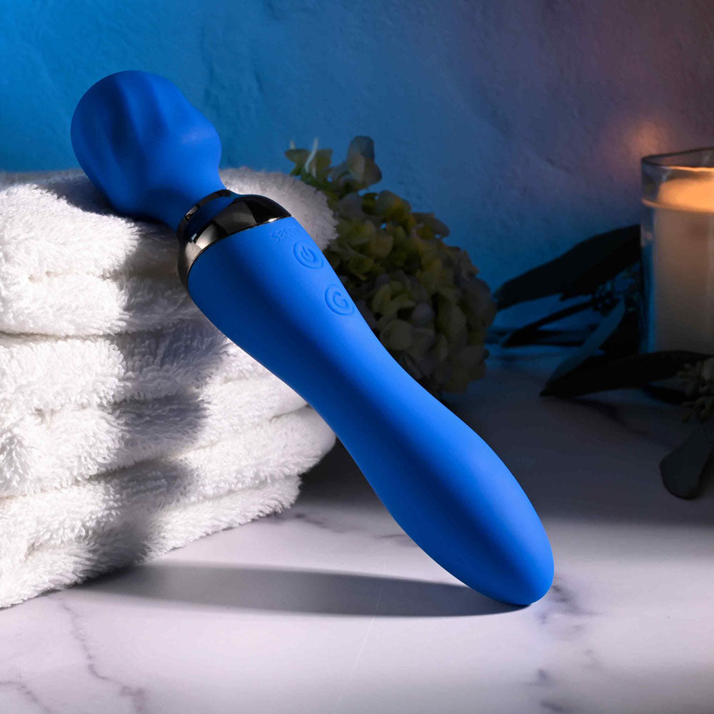 Blue Belle Double-Ended Vibrator with 7 Speeds Rechargeable > Sex Toys > Massage Wands