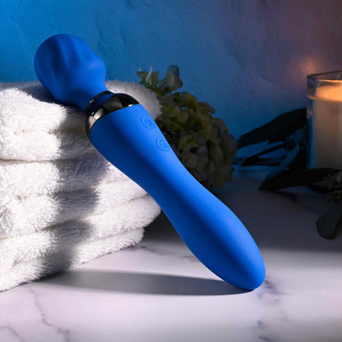 Blue Belle Double-Ended Vibrator with 7 Speeds Rechargeable > Sex Toys > Massage Wands