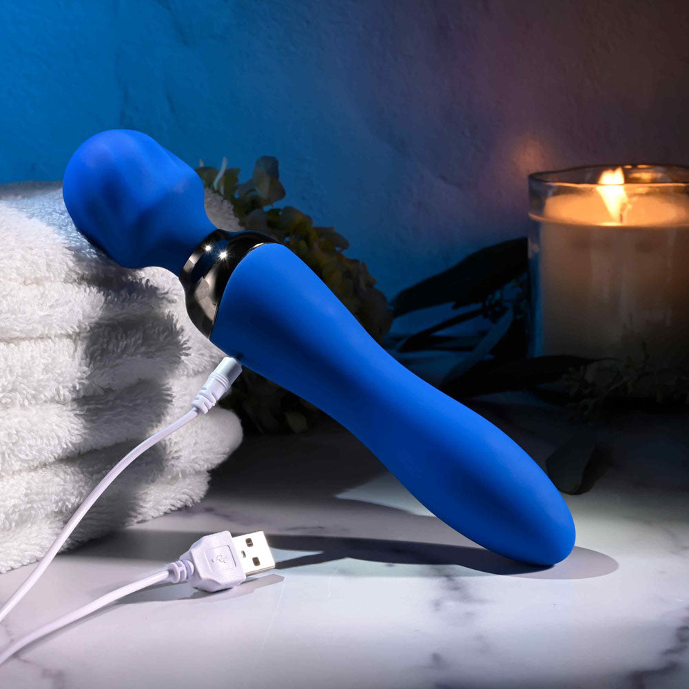 Blue Belle Double-Ended Vibrator with 7 Speeds Rechargeable > Sex Toys > Massage Wands