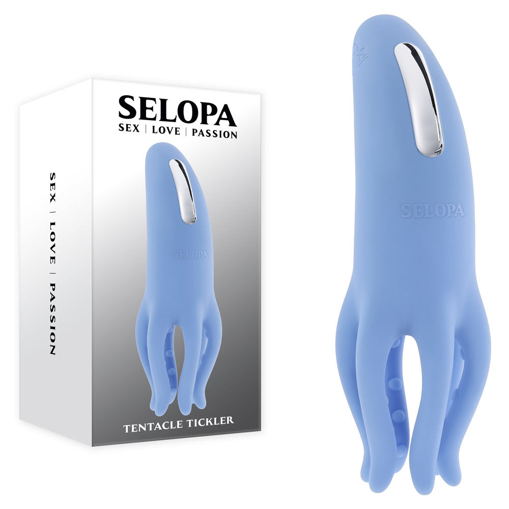Selopa Tentacle Tickler USB Rechargeable Vibrating Stimulator Purple Blue STIMULATORS