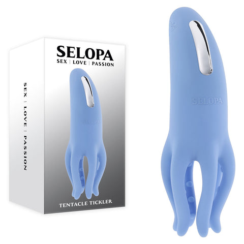 Selopa Tentacle Tickler USB Rechargeable Vibrating Stimulator Purple Blue STIMULATORS