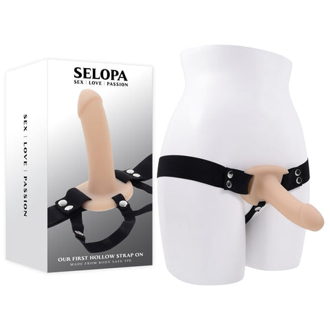 Selopa Our First Hollow Strap On 16.3 cm Adjustable Adult Sex Toy White Dildos & Dongs