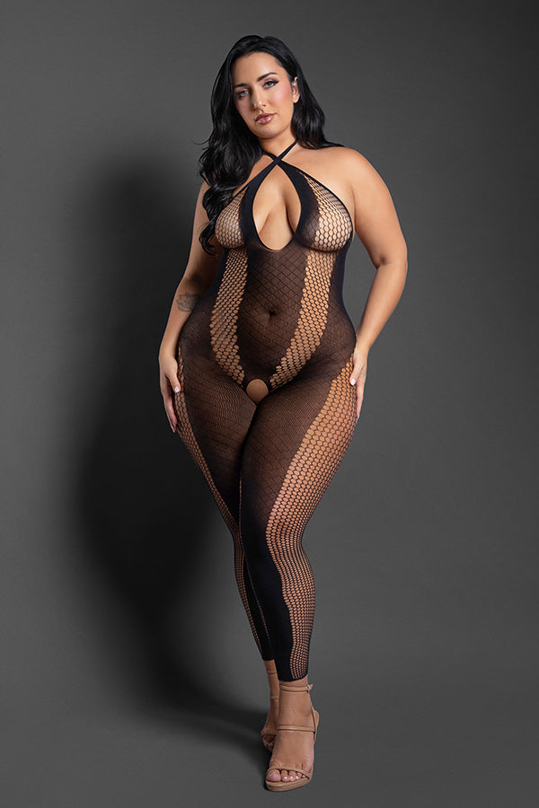 Make Your Move Footless Open Crotch Bodystocking (Black) – Bodystocking > Clothes > Bodies and Playsuits