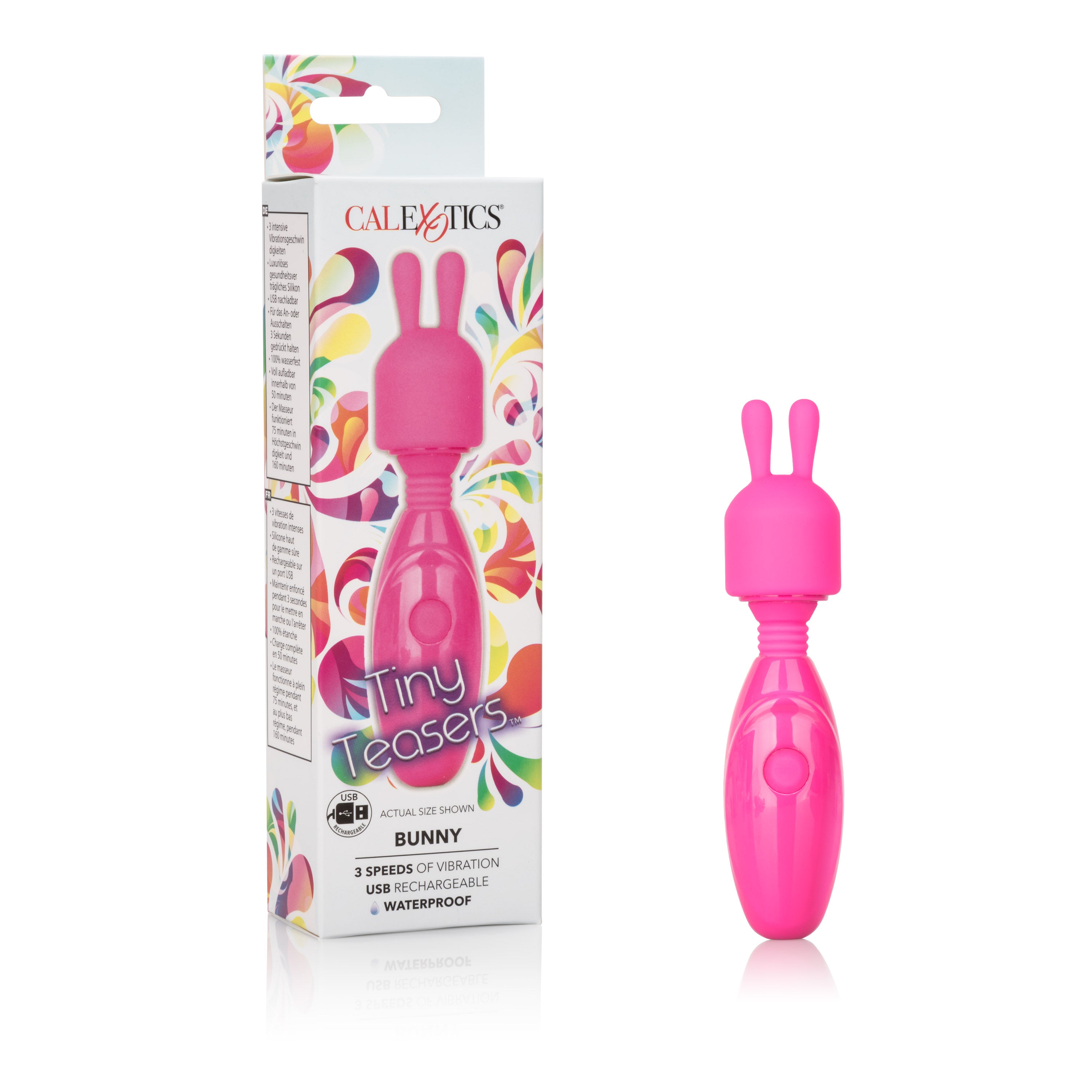 Tiny Teasers Bunny Vibrator Rechargeable Mini Travel Wand Vibrator > Sex Toys For Ladies > Clitoral Vibrators and Stimulators