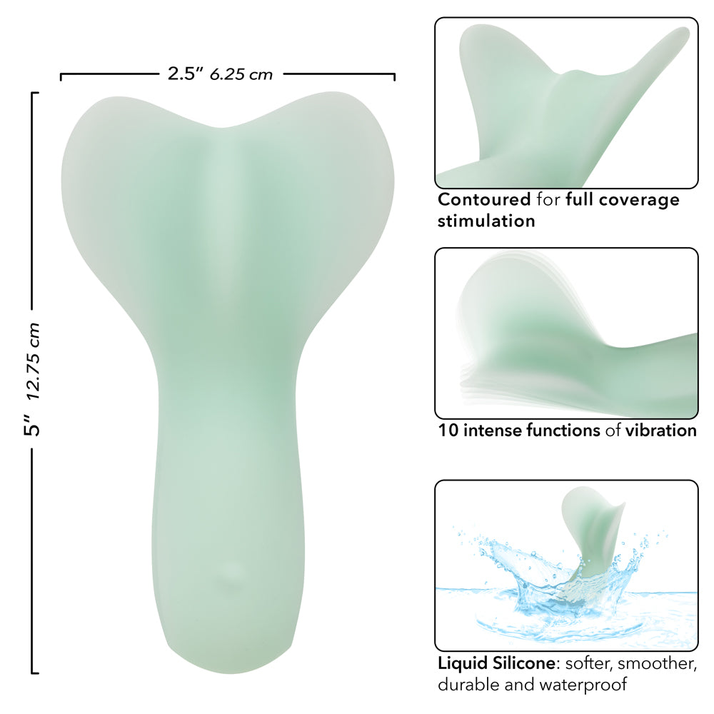 Pacifica Tahiti Full Coverage Massager in Mint Green with 10 Functions, Liquid Silicone, Rechargeable, Waterproof IPX7 > Vibrators > Standard Vibrators
