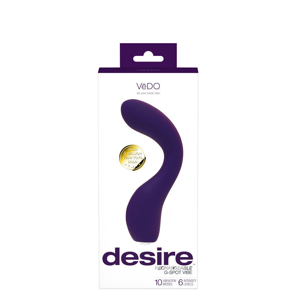 Desire Rechargeable G-Spot Vibrator Pink Silicone Adult Toy Purple Vibrators