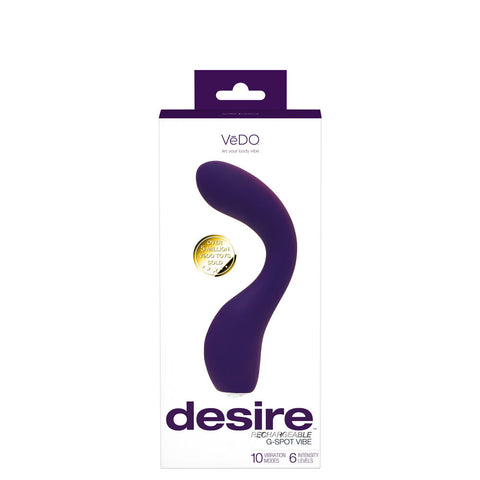 Desire Rechargeable G-Spot Vibrator Pink Silicone Adult Toy Purple Vibrators