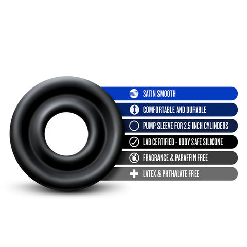 Performance Large Silicone Pump Sleeve for Penis Pumps Black PUMPS