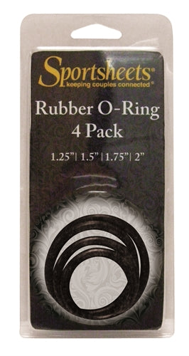 Sportsheets Rubber O-Rings 4 Pack – Versatile Strap-On Harness Accessories > Cock Ring > Sets
