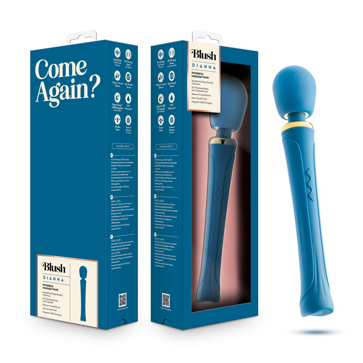 Blush Dianna Teal Wireless Vibrating Massager with 20 Modes > Sex Toys > Massage Wands