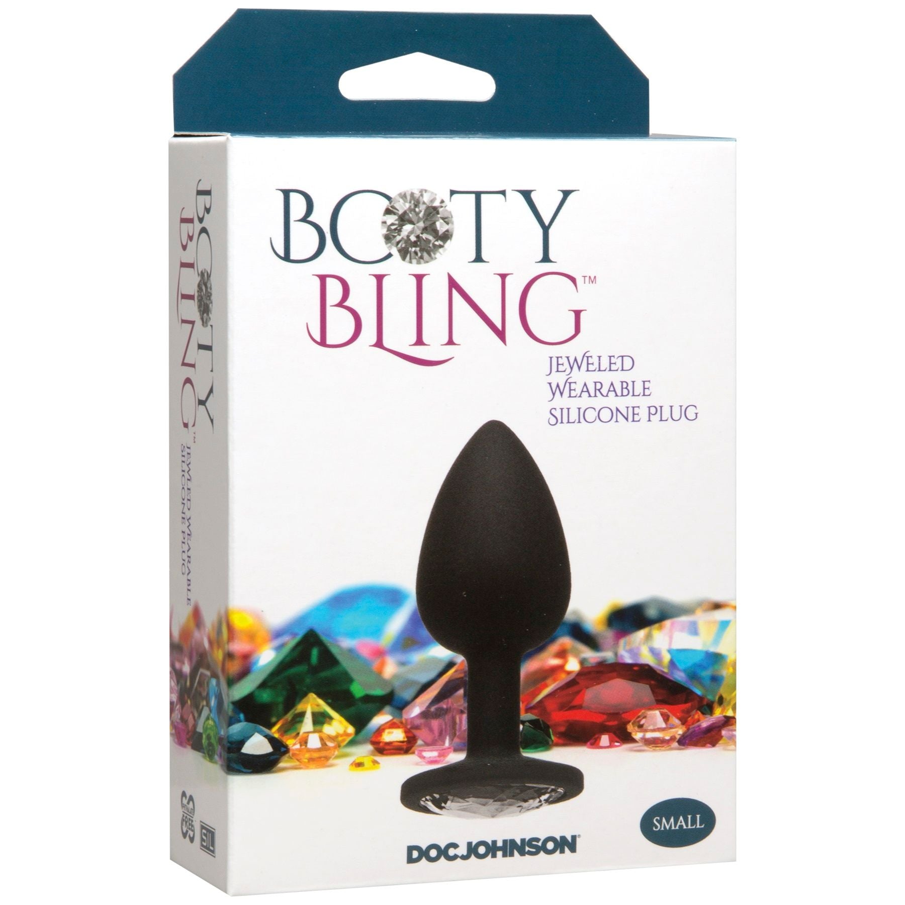 Booty Bling Small Silver Anal Plug With Gemstone Accent > Anal Range > Jewel Butt Plugs