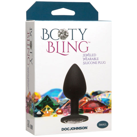 Booty Bling Small Silver Anal Plug With Gemstone Accent > Anal Range > Jewel Butt Plugs