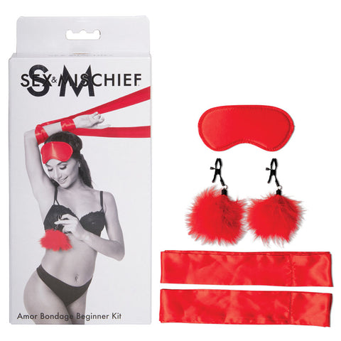 Sex & Mischief - Amor Bondage Beginner Kit for Couples Red Restraints