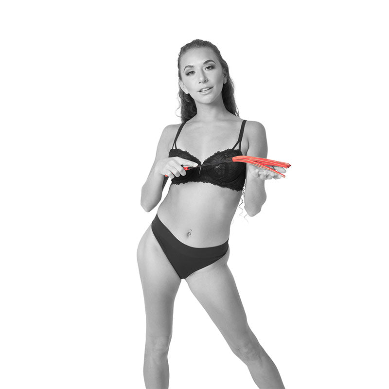 Sex & Mischief Amor Crop Red Flogger - Travel Size Whips & Paddles