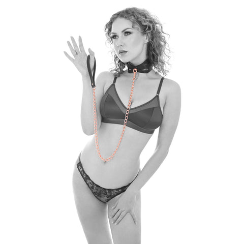 Sex and Mischief Brat Collar and Leash Black Restraint Restraints