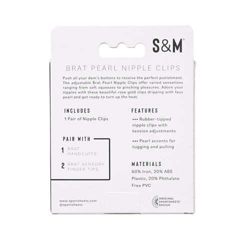 Sex & Mischief Brat Pearl Nipple Clips Nipple Stimulators