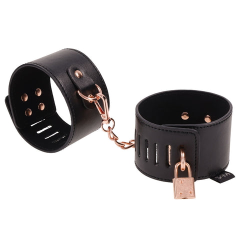 Sex & Mischief Brat Locking Cuffs - Rose Gold Hand Cuffs Restraints