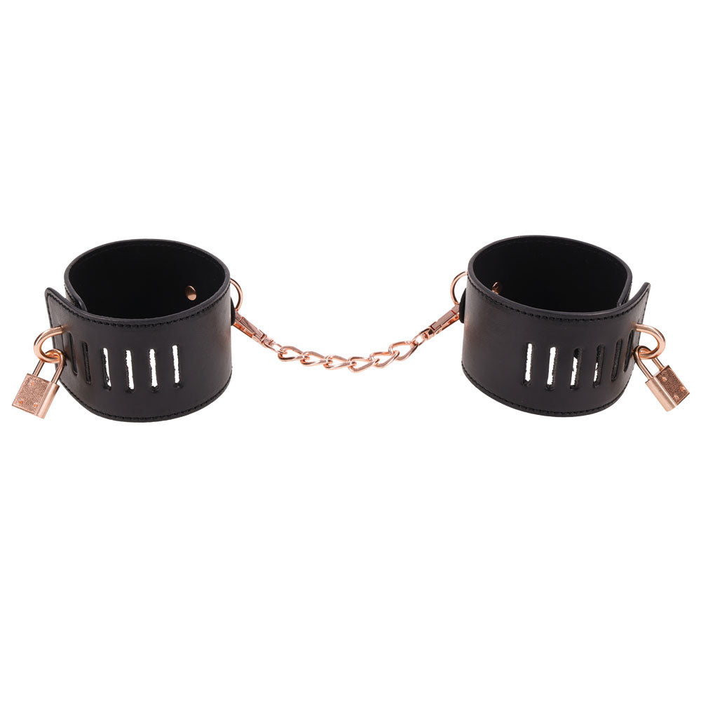 Sex & Mischief Brat Locking Cuffs - Rose Gold Hand Cuffs Restraints