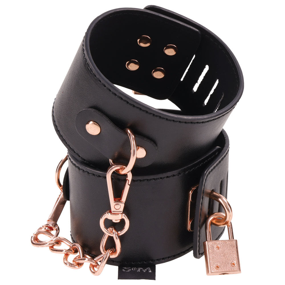 Sex & Mischief Brat Locking Cuffs - Rose Gold Hand Cuffs Restraints