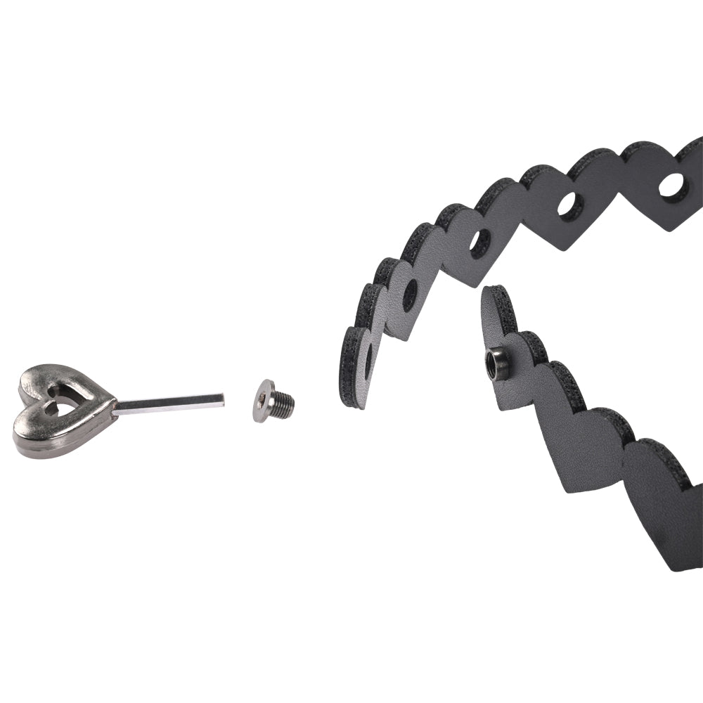 Sex & Mischief Heart Day Collar Choker Style Necklace in Faux Leather > Clothes > Womens Leather