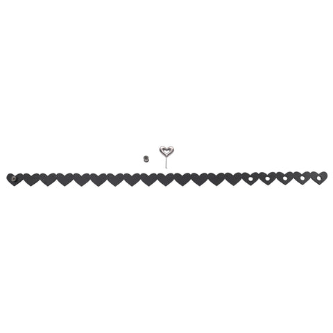 Sex and Mischief Heart Day Collar Choker Style Necklace in Faux Leather Body Jewelry (Non Piercing)