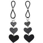 Heart Nipple Ties Black Faux Leather Sensual Adult Accessory > Sex Toys > Nipple Clips