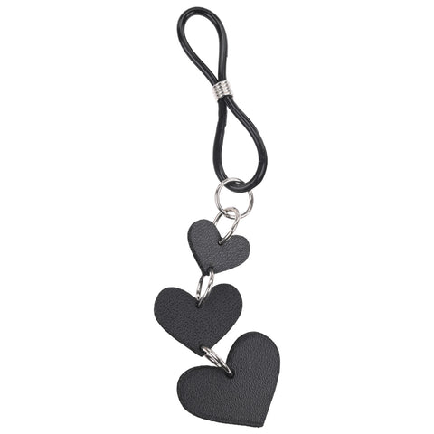 Heart Nipple Ties Black Faux Leather Sensual Adult Accessory > Sex Toys > Nipple Clips