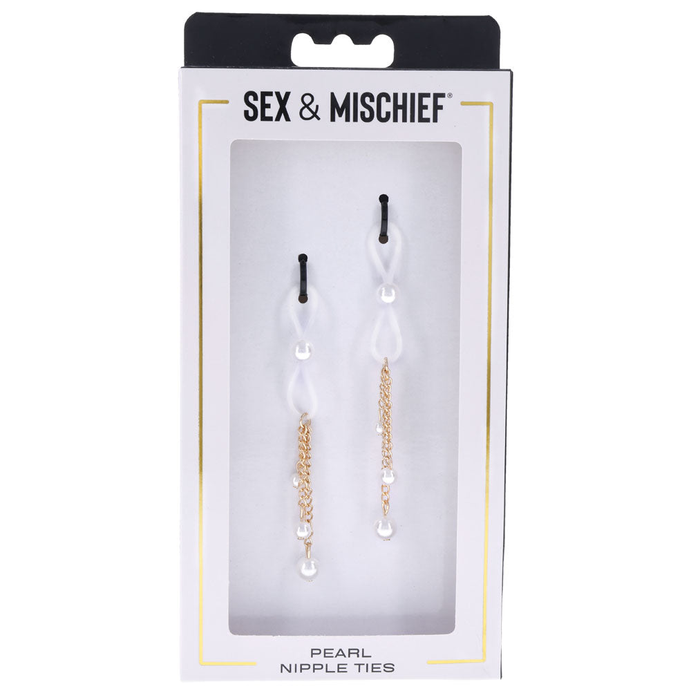 Sex & Mischief Pearl Nipple Ties Nipple Stimulators
