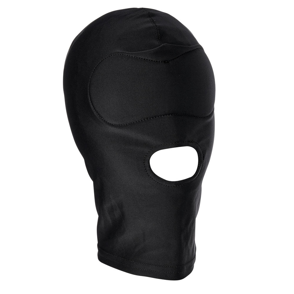 Sex & Mischief Shadow Hood Black with Mouth Opening, Adjustable Blindfold Mask for Deprivation and Control Play > Bondage Gear > Bondage Hoods