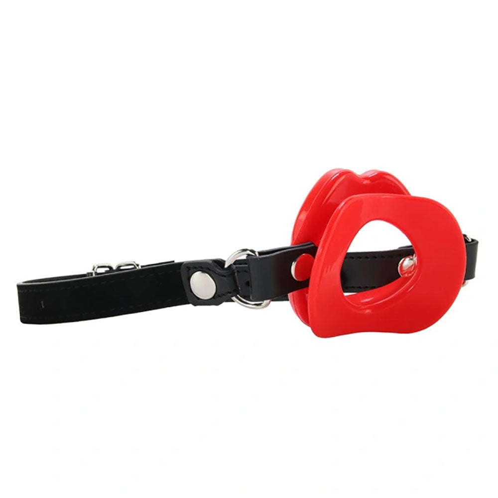 Sex & Mischief Silicone Lips Mouth Gag Adjustable Vegan Leather Strap 63.5 cm Mouth Gag > Bondage Gear > Gags and Bits