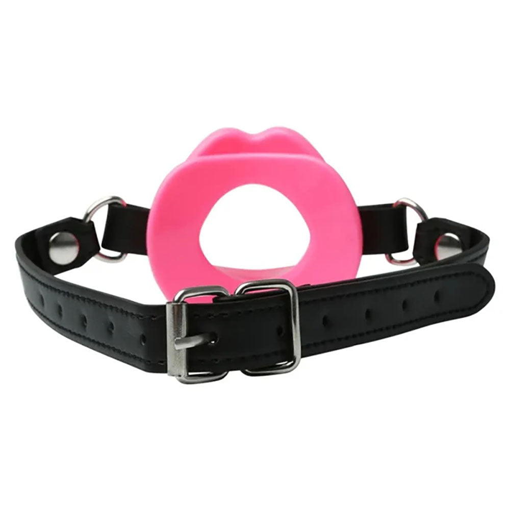 Sex & Mischief Silicone Lips Mouth Gag - 63.5 cm Strap Gags