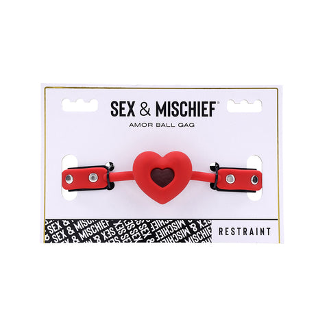 Sex & Mischief Amor Ball Gag - Adjustable Heart Gag Restraints