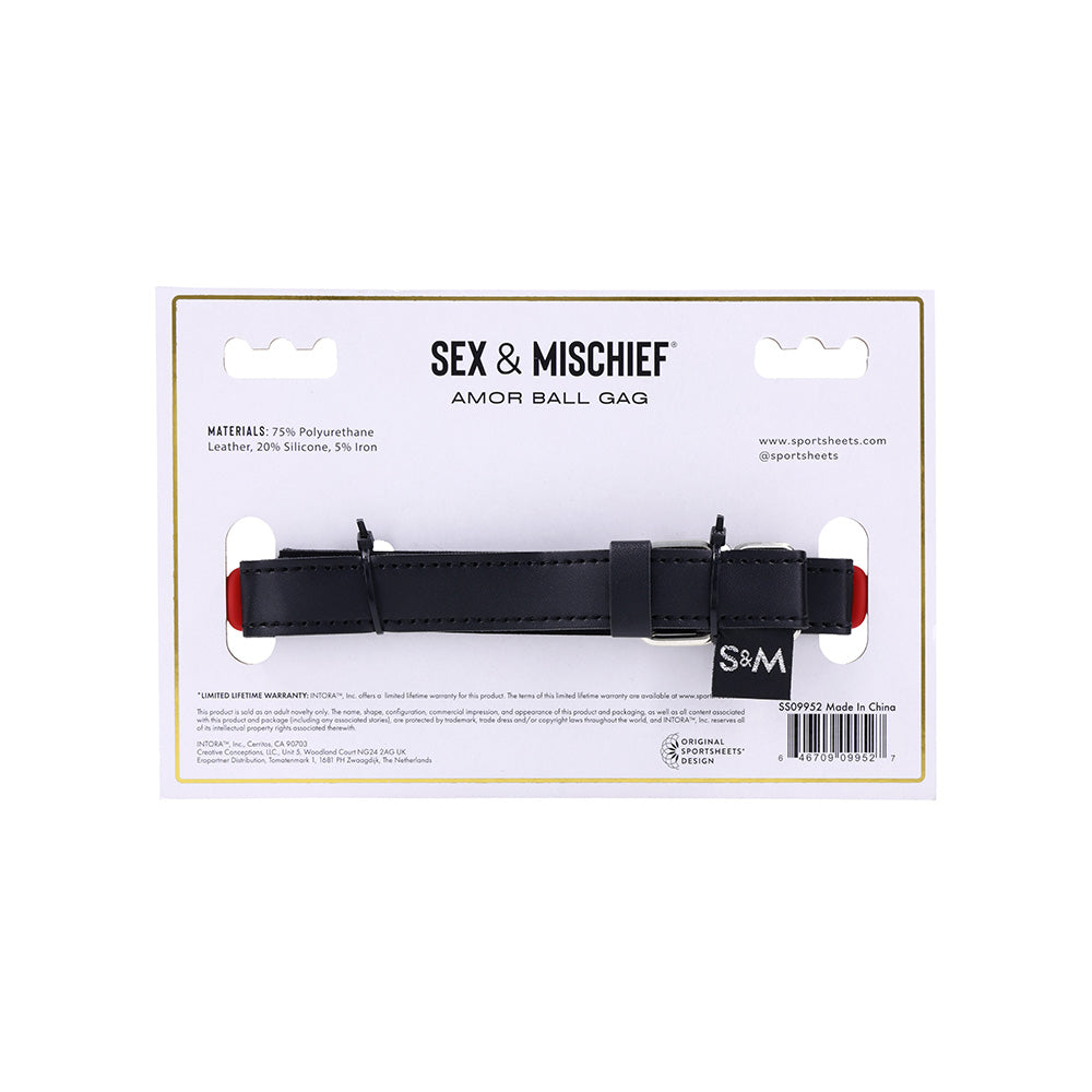 Sex & Mischief Amor Ball Gag - Adjustable Heart Gag Restraints