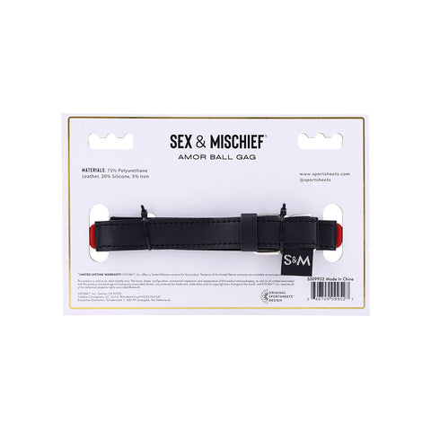 Sex & Mischief Amor Ball Gag - Adjustable Heart Gag Restraints
