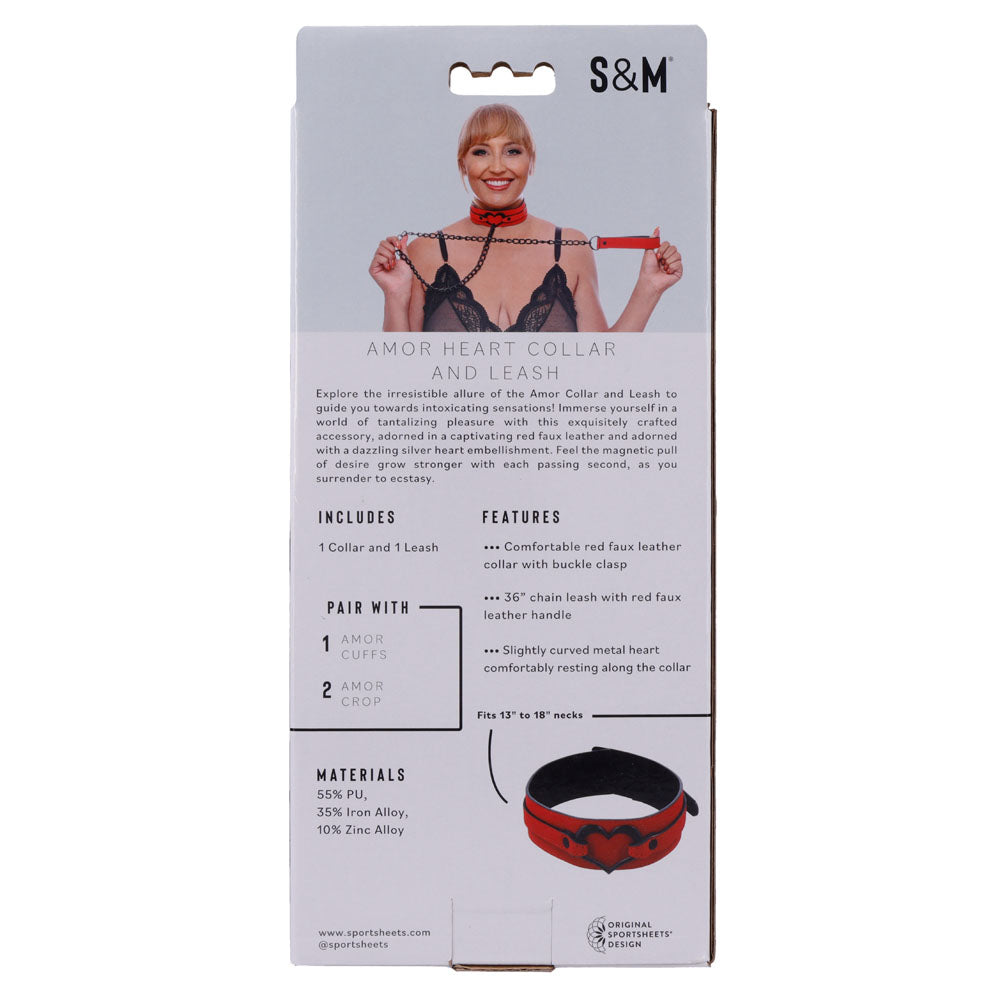 S&M Amor Heart Collar and Leash > Bondage Gear > Collars