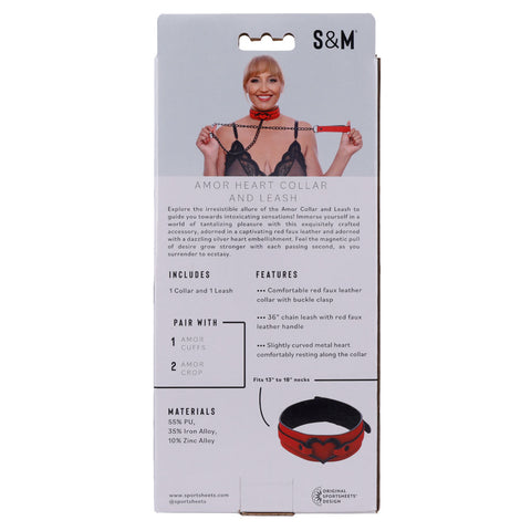 S&M Amor Heart Collar and Leash > Bondage Gear > Collars